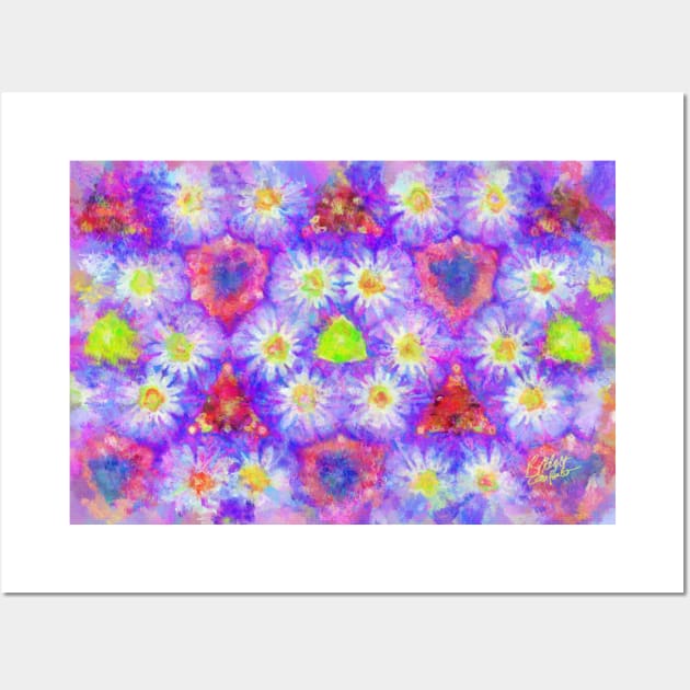 Morning Glory Kaleidoscope Mathematical Abstract Impressionist Painting Wall Art by BonBonBunny